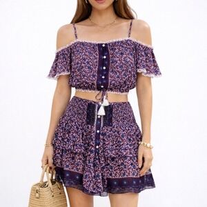 POUPETTE ST BARTH Honey Floral 2 Piece Set. Size Small